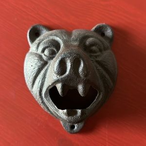 Cast Iron Bear Head Wall Mounted Bottle Opener